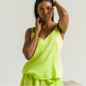 Ettitude Sateen Camisole Clean Bamboo in Lime Green-Size XXL NWOT